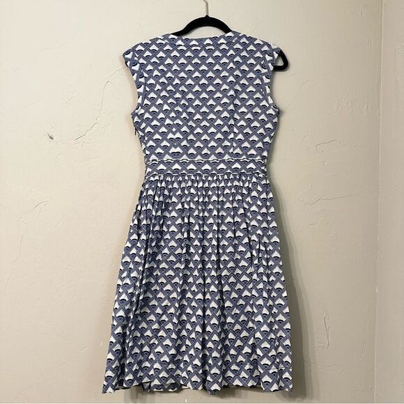 Tory Burch Blue and White Midi Dress Size 2 - Picture 8 of 14